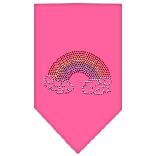 Rainbow Rhinestone Bandana Bright Pink Small